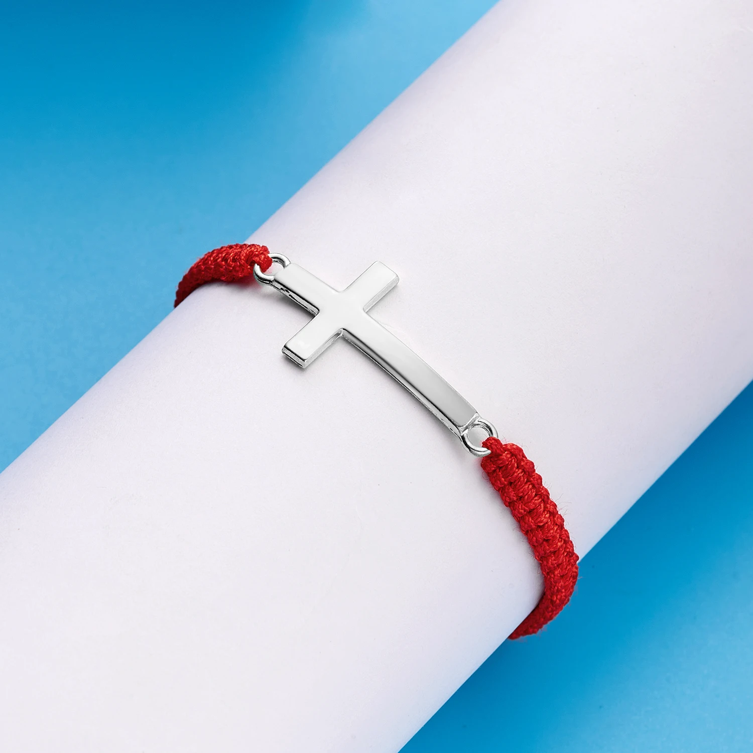 Bracelete de aço inoxidável trançado cruzado para homens e mulheres, pulseira de pulso ajustável, lembrança cristã, vermelho e preto, casal simples, hip hop