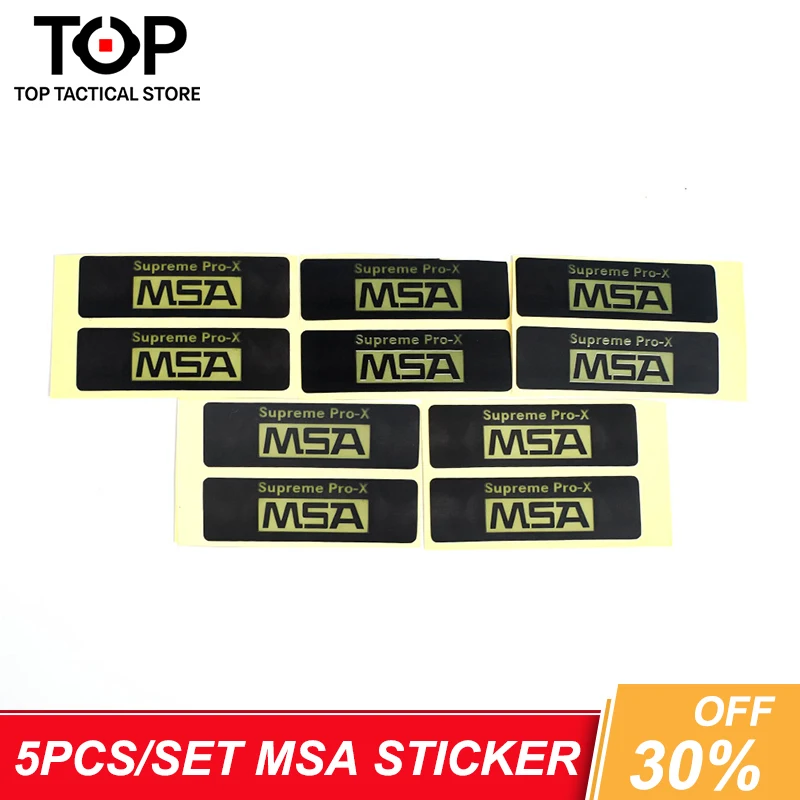 5sets/Pack MSA Sticker 43*13mm for Sordin Tactical Headphone Airsoft Outdoor Hunting Headset MAS Stickers Earphone Accessories