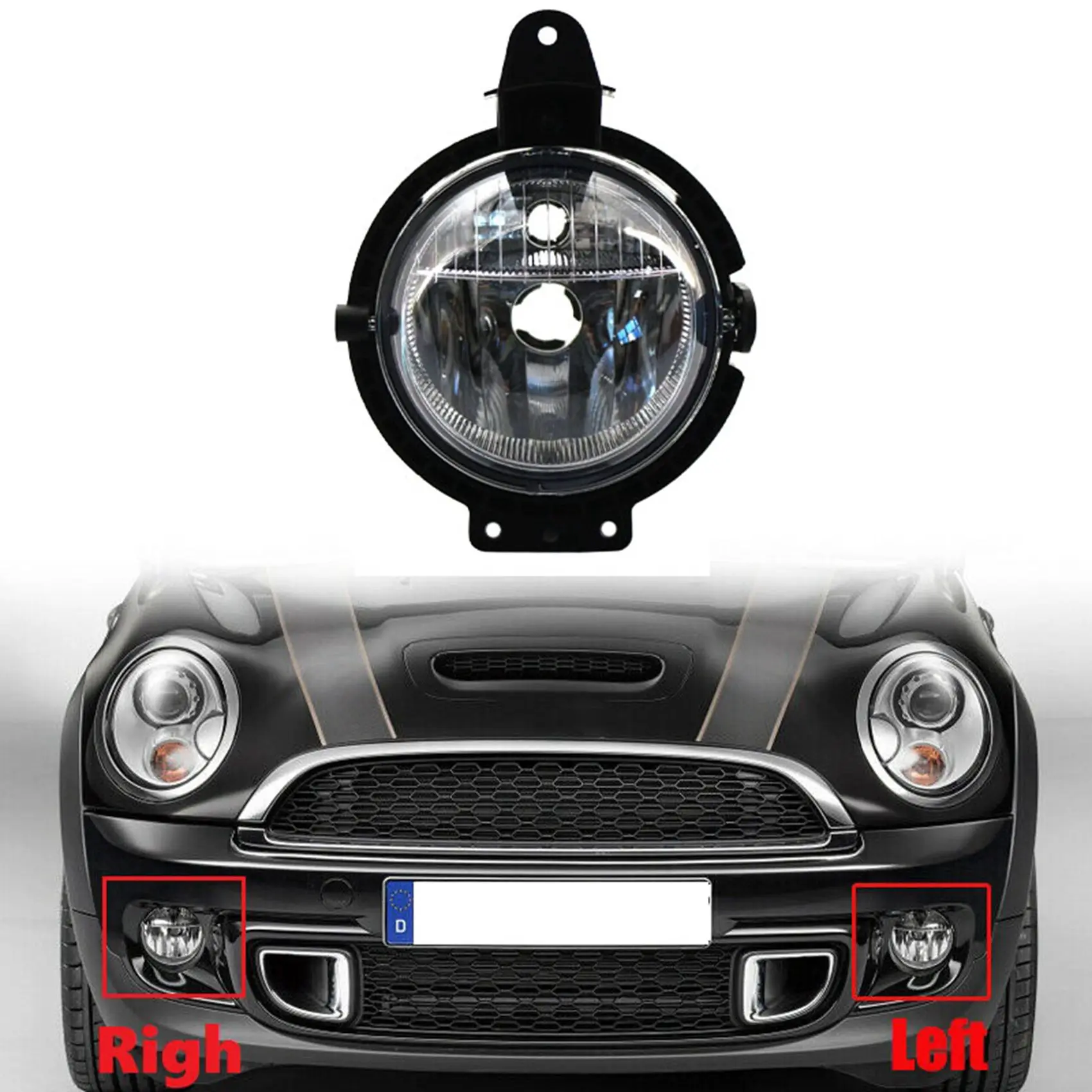 2X Front Bumper Fog Light Driving Lamps Cover For-BMW Mini Cooper R55 R56 R57 R58 R59 2006-2014 63172751295