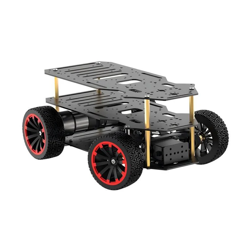 Ackerman-Châssis de voiture robot en métal, moteur de gravure de touristes, volant avant RC, précieux pour Ardu37, Raspberry Pi, STM32, charge de 5kg