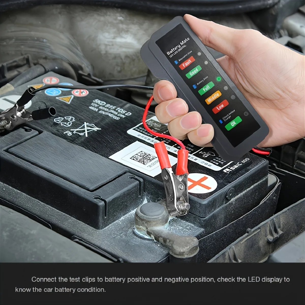 Testador de Bateria de Carro 12V, Testador de Alternador Automotivo, Verificador de Bateria, Analisador para Verificar o Sistema de Carga do Alternador e Bateria