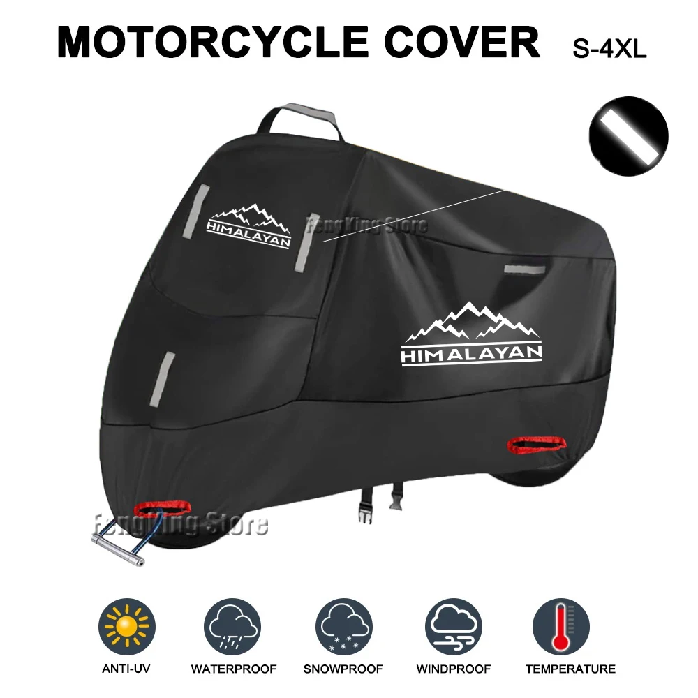 

Motorcycle Cover Waterproof Outdoor All Season Dust UV Protective Scooter Motorbike Rain Cover For Royal Enfield Himalayan 450