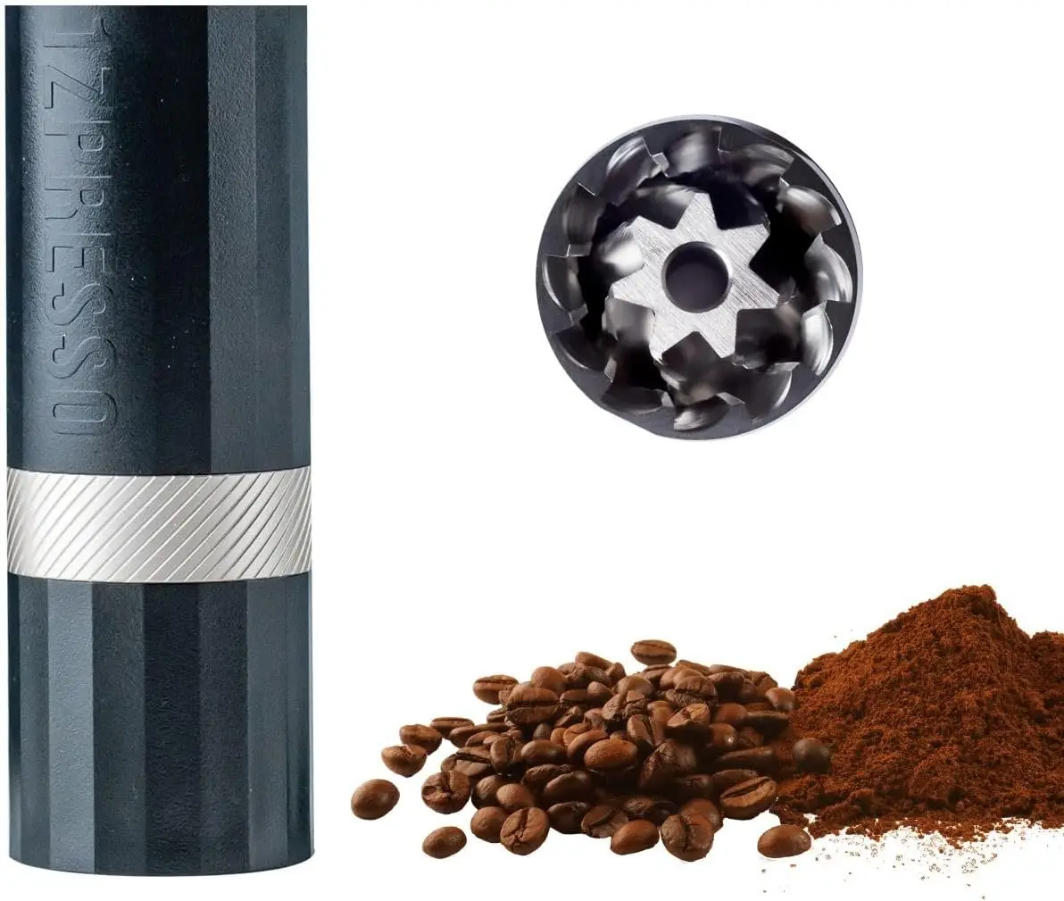 

Portable Manual Coffee Grinder, Slim Travel Size, Stainless Steel Burr, Adjustable Settings for Pour Over and French Press