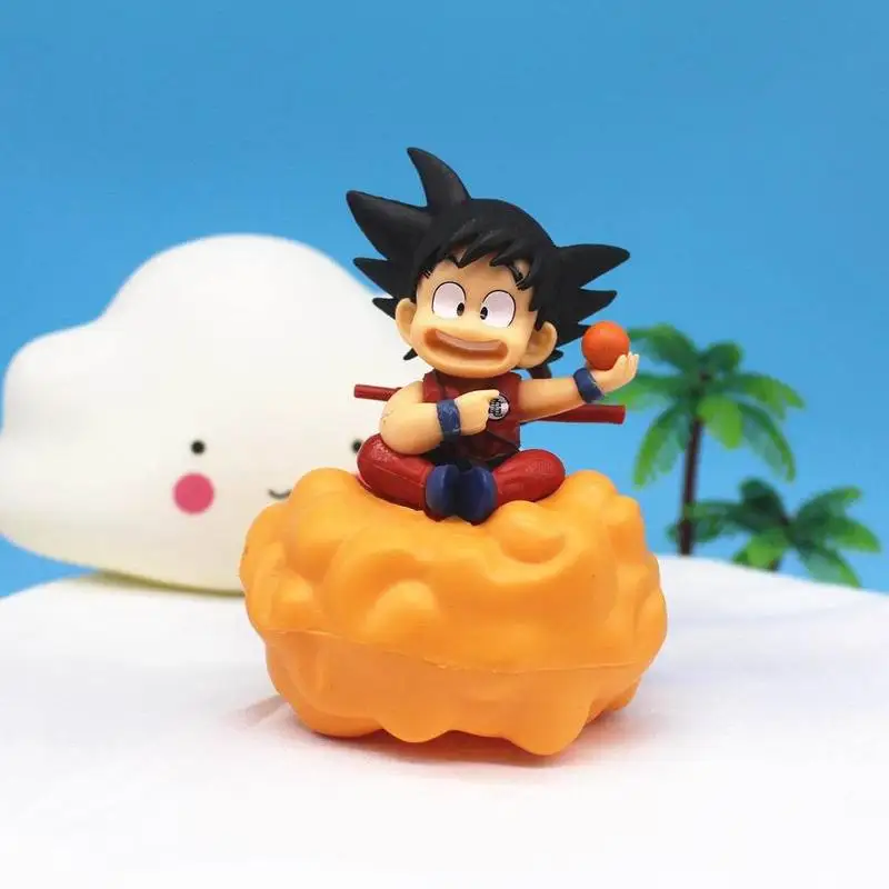 Figura de Goku Volando en Nimbus de Dragon Ball, Adorno Kawaii para Pastel, Decoración del Hogar, Micropaisaje, Juguetes de Decoración para Fanáticos del Anime