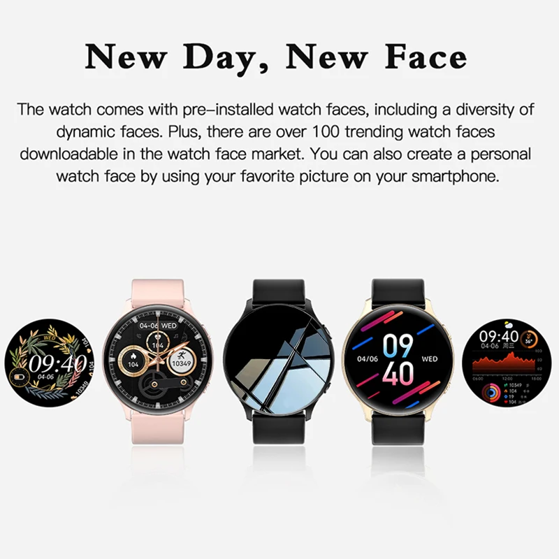 2024 Fashion Smart Horloge Dames Hartslag Bloeddruk Custom Dial Sport Fitness Horloge Mannen Vrouw Waterdichte Smartwatch Vrouwen