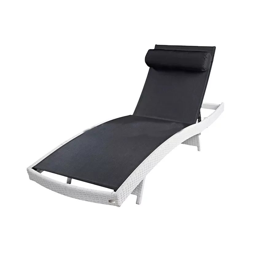 Patio Outside Beach Sun Lounger Outdoor Waterproof Chair Rattan