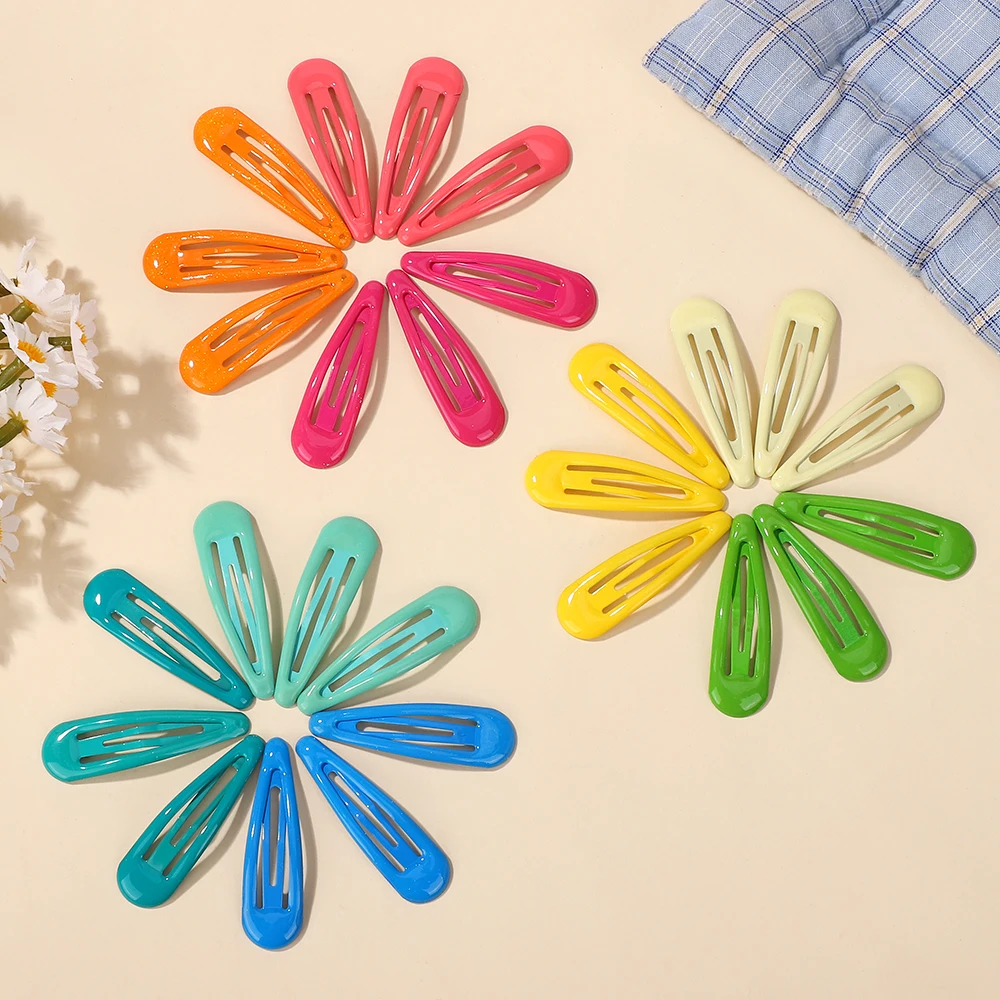 50 قطعة من مشابك الشعر ذات اللون العشوائي على شكل قطرة الماء للفتيات، دبابيس شعر أساسية بسيطة من سبيكة إكسسوارات شعر للأطفال #5