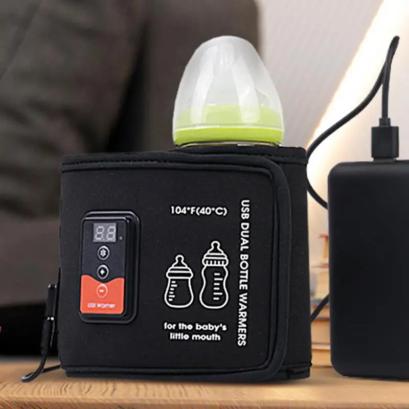 Aquecedor de garrafas termostático com USB, portátil, controle de temperatura inteligente, aquecedor de garrafas duplo, leite