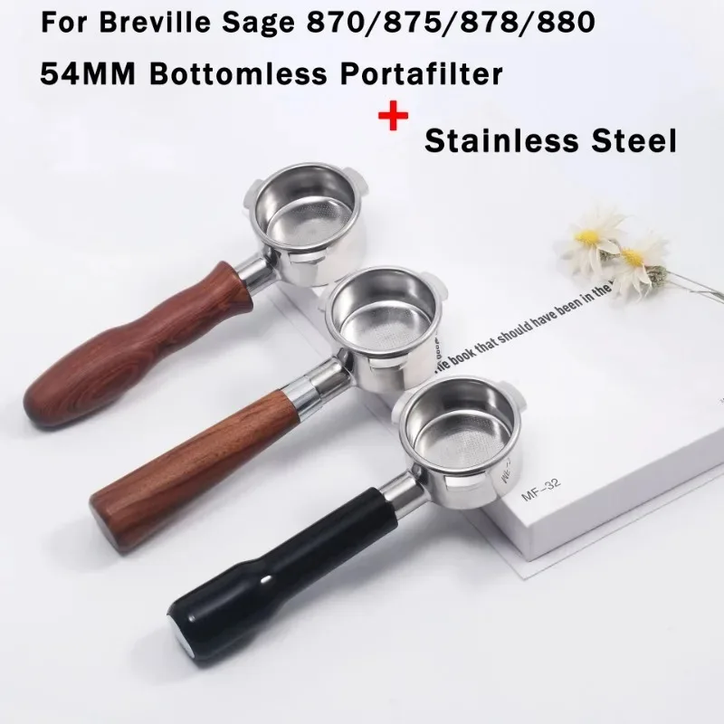 

54mm Stainless Steel Bottomless Portafilter for Breville Sage/870/875/878/880 Coffee Makers Modified Handle Coffee Accessories