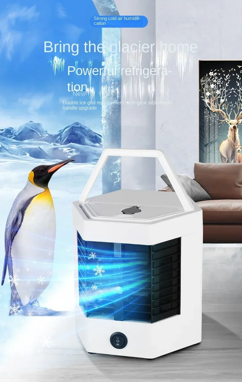 5th Generation Desktop Air Cooler, Spray Humidification and Cooling Air Cooler, Portable and Compact Electric Fan