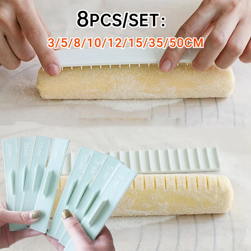 

8Pcs biscuit ruler Biscuit Cake Rolling Mold Graduated Scale Cookie ruler Decorate Tool Pastry And Bakery Accessorie