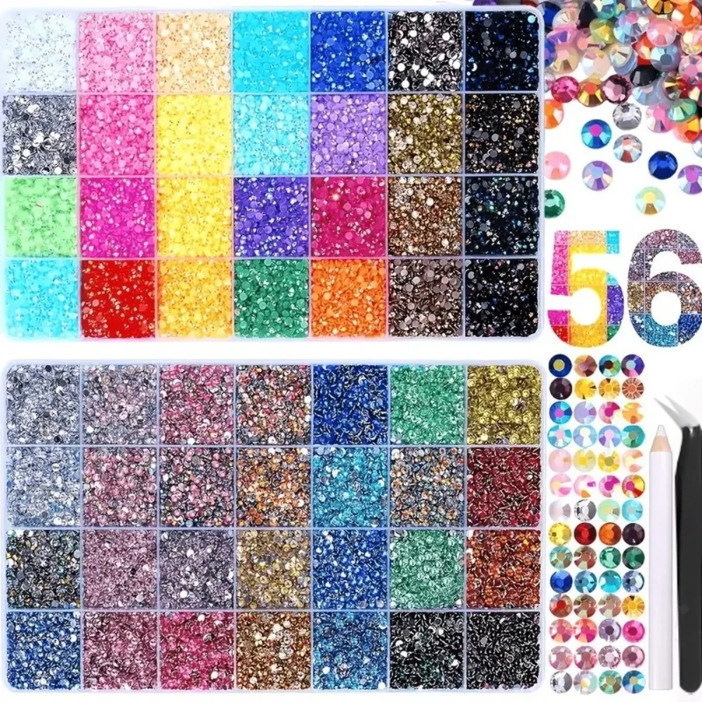 Multicolor Resin Rhinestone Kit Mixed Sizes DIY Decoration Nail Art Rhinestones Sparkling Diamond Art Jelly Rhinestones