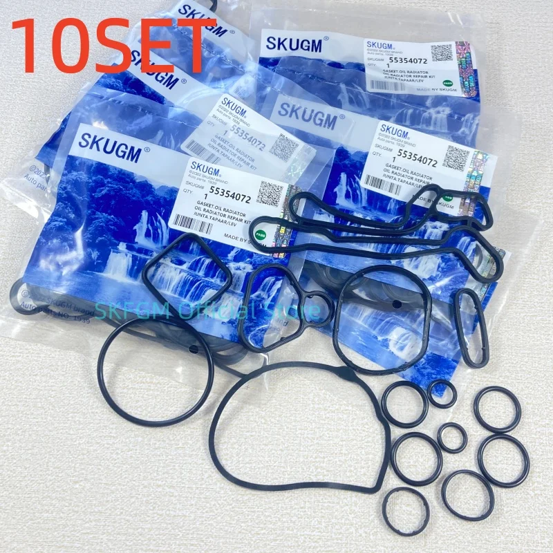 ``10Set Oil Cooler Gasket Seals For Chevrolet Cruze 1.6L 1.8L Sonic Opel Signum Vectra Astra Zafira 55354072 2724577