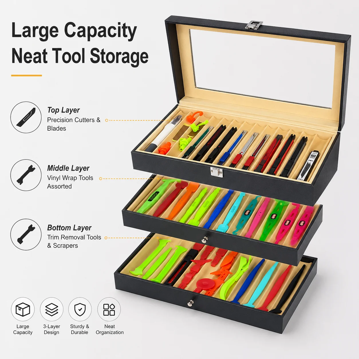 kunaisi-vinyl-wrap-tool-storage-box-car-film-tools-organizer-3-layer-case-with-clear-window-30x20x14cm