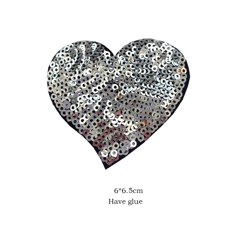 Wholesale patches Badges Sequins patch Heart-shaped Embroidery patch Clothing Accessories Letters Embroidered Iron on patches