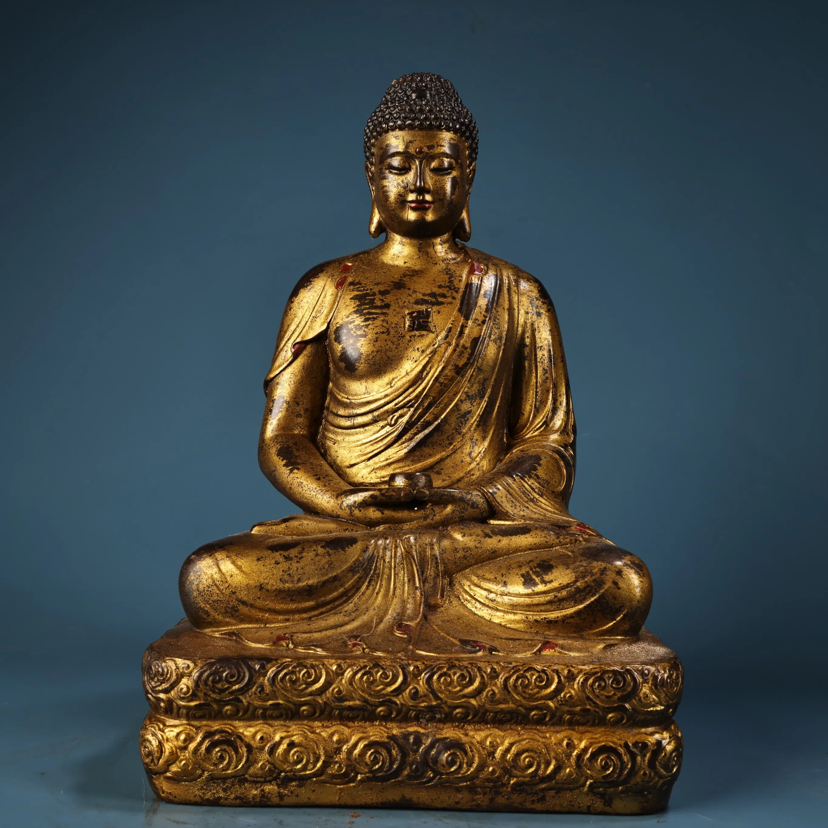 Old Bronze Gilded High relief Amitabha Northern Wei Buddha Shakyamuni Sitting Buddha Lotus Buddha Terrace