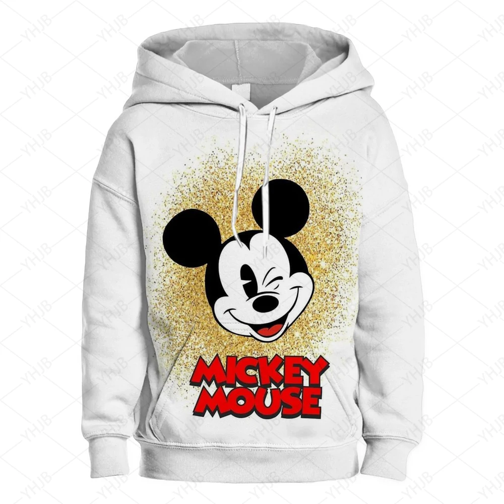 Neue Disney Mickey Mouse Hoodie für Jungen Mädchen Kinder Sweatshirts mittelgroße Cartoon Top lässige Werbe kleidung 160-