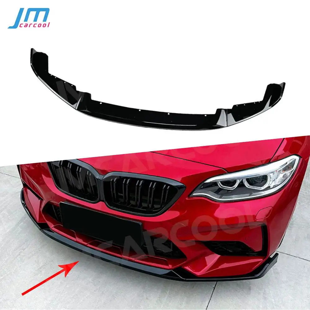 

Car Front Bumper Spoiler Lip Bodykit Splitters for BMW 2 Series F87 M2 2016-2021 CS Style Bumper Extension 3Pcs Car Accessories