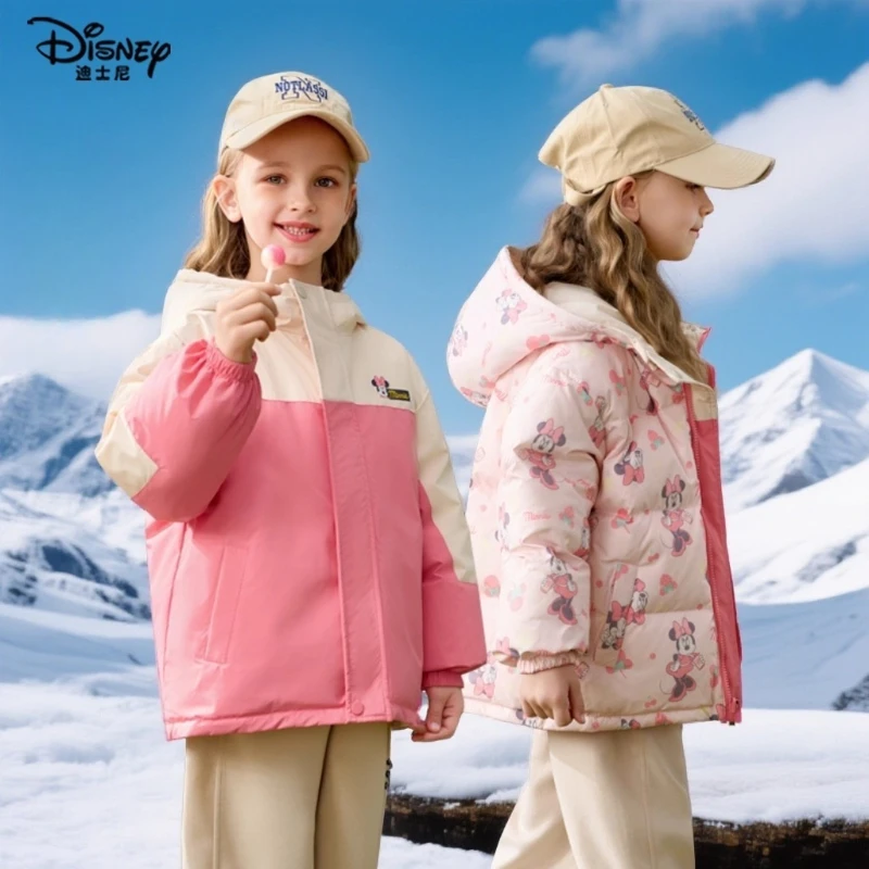 سترة ديزني 2025 للأطفال قابلة للعكس، معطف شتوي من ريش البط الأبيض بنسبة 90% للأولاد والبنات ملابس خارجية