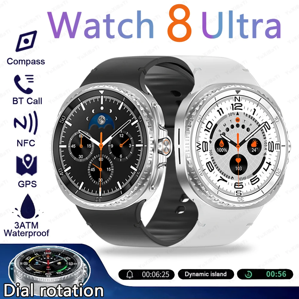 

Для Samsung Galaxy Watch 8 Смарт-часы Мужчины 100+ Спортивный режим GPS NFC Водонепроницаемые часы с экраном AMOELD HD Смарт-часы 2025 Новинка