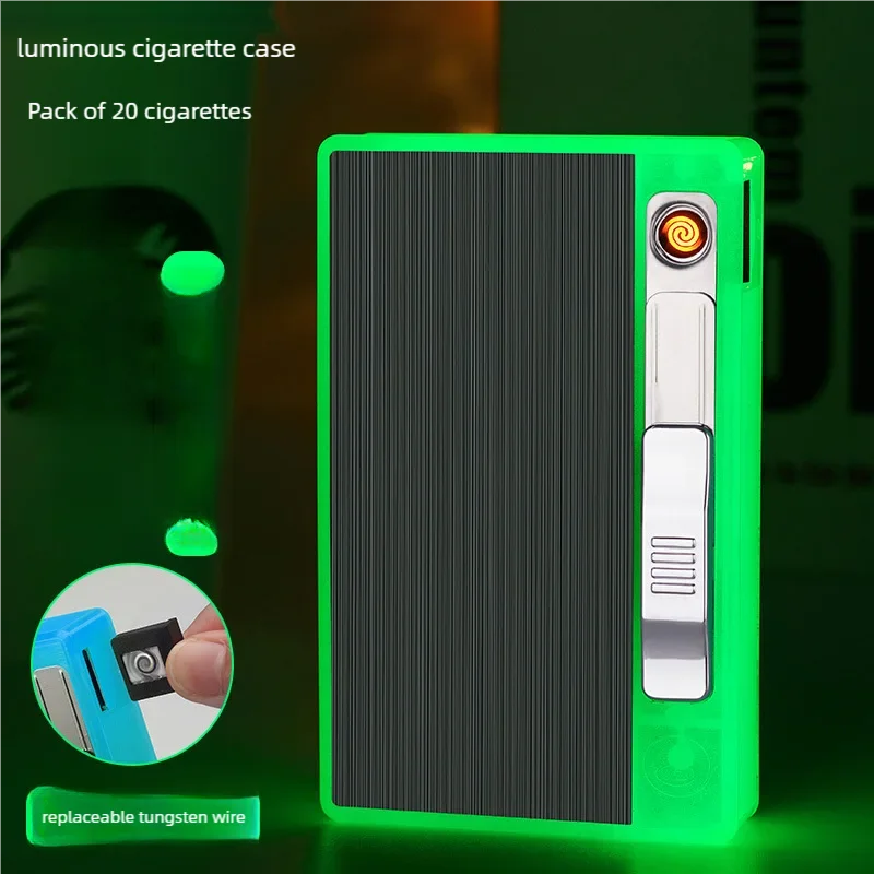 

Вольфрамовый провод, 20 упаковок, тонкая коробка для сигарет, креативная светящаяся коробка для сигарет, зарядка через USB, многоцветная на выбор
