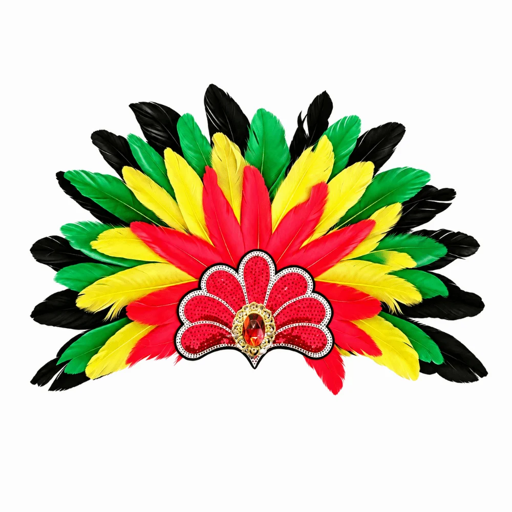 Colorful Feather Headpiece Brazilian Carnival Stage Performance Indian Feather Headdress Decorative Exaggerated Hair Band