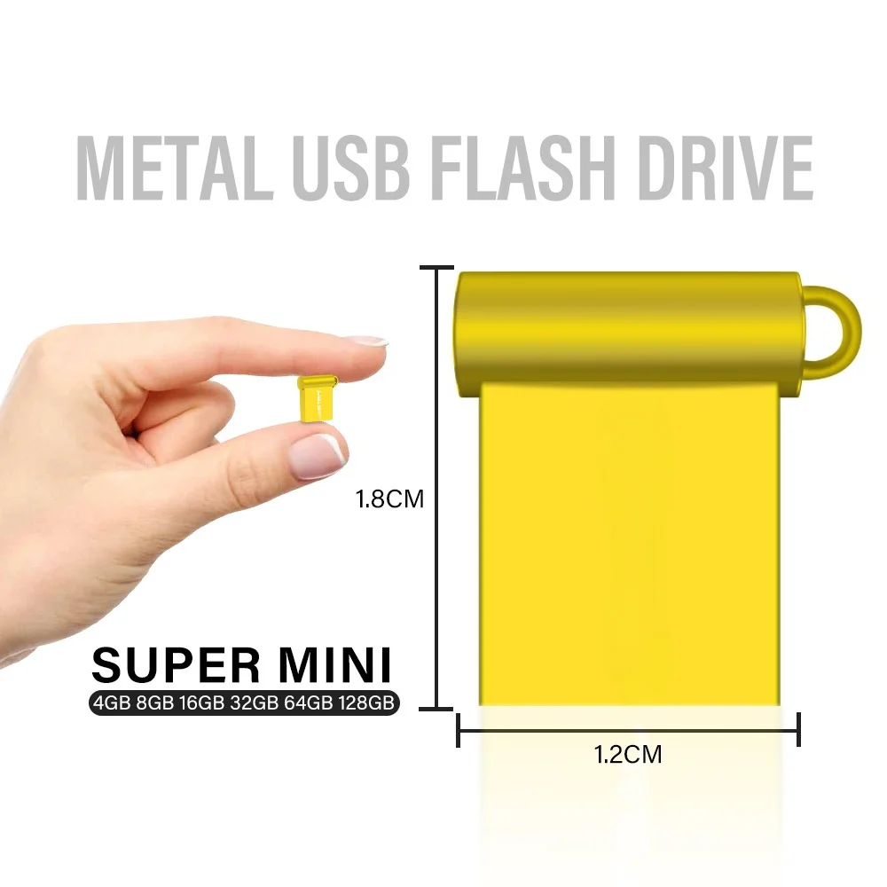 Super Mini Metal USB Flash Drives 64GB Creative Business Gifts Memory Stick Black Pen Drive Silver Storage Devices