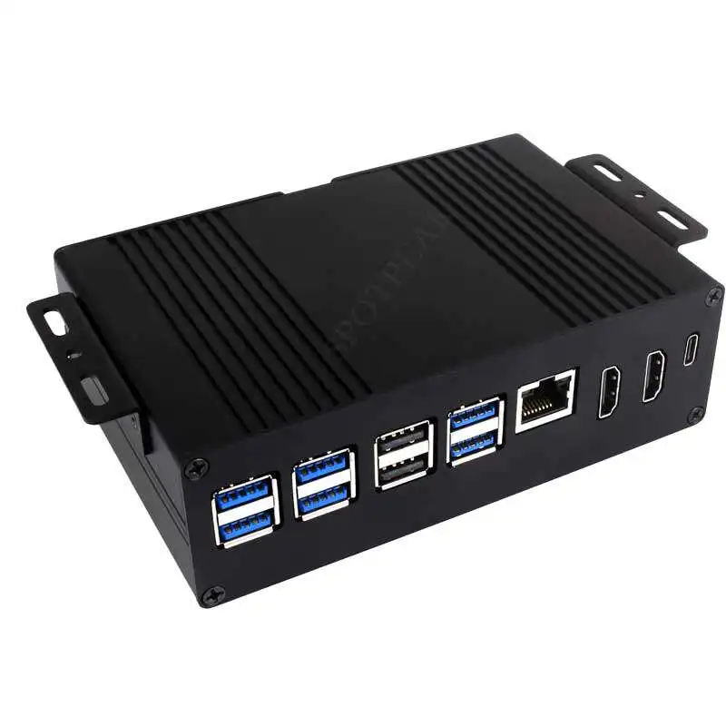 Raspberry Pi 5 Case Kit B with PCIe to USB3.2 Hub, All Ports Re-routed to Same Side