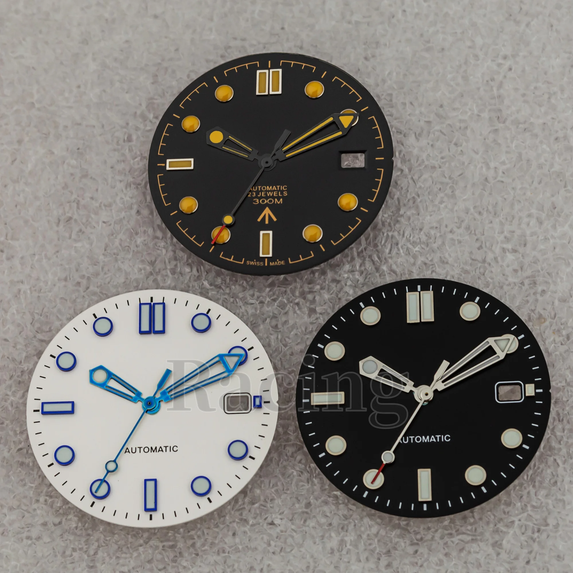Luminous NH35 Watch Dial Watch Hands for Seamaster 300 41mm Case Watch Accessories Watch Face Needles fit NH35/NH36 Movement