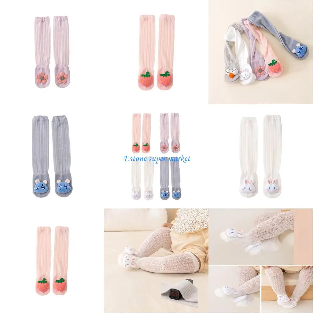 

090B Lightweight Elastic Kids Long Socks Over Knee Combed Cotton Spring Summer Use