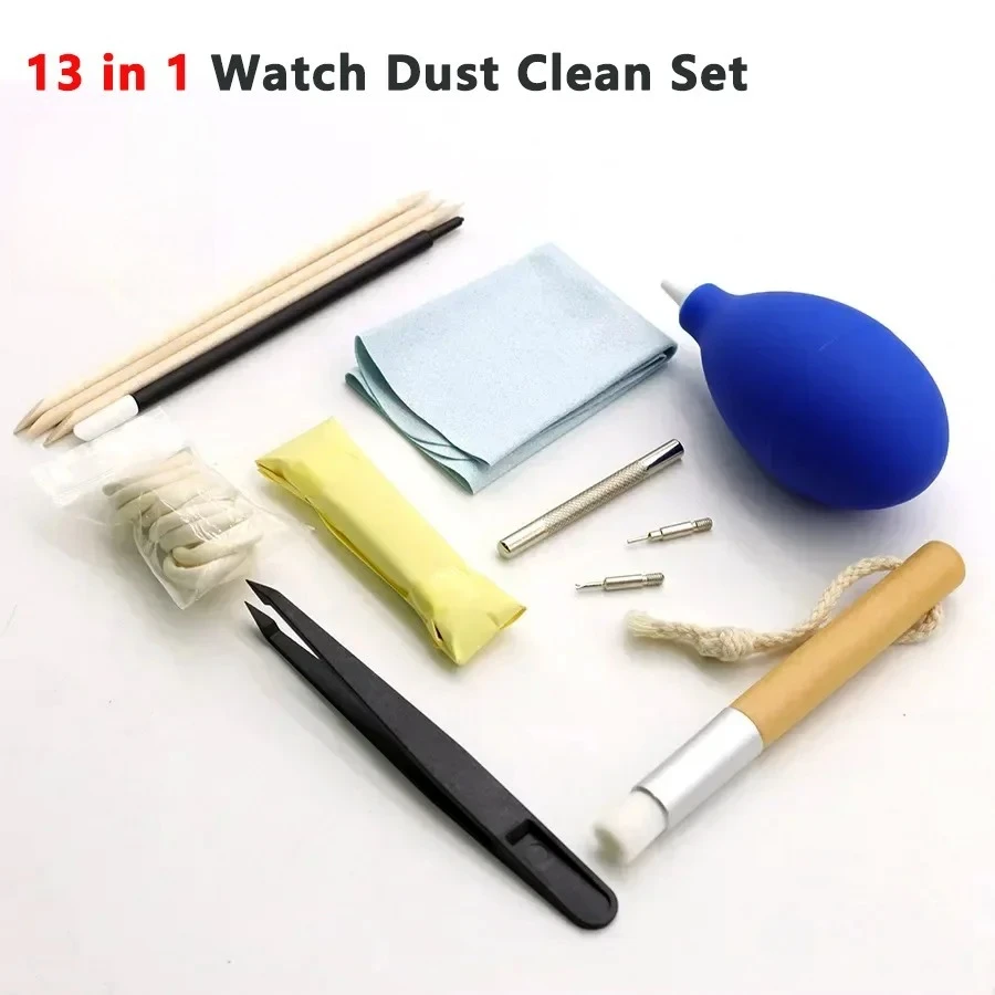 1-13pcs Watch Dust Clean Set Air Blower Pump Rubber Wristwatch Parts Cleaner Brush Tool Cleaning Suit Watch Repair Tool Care Kit