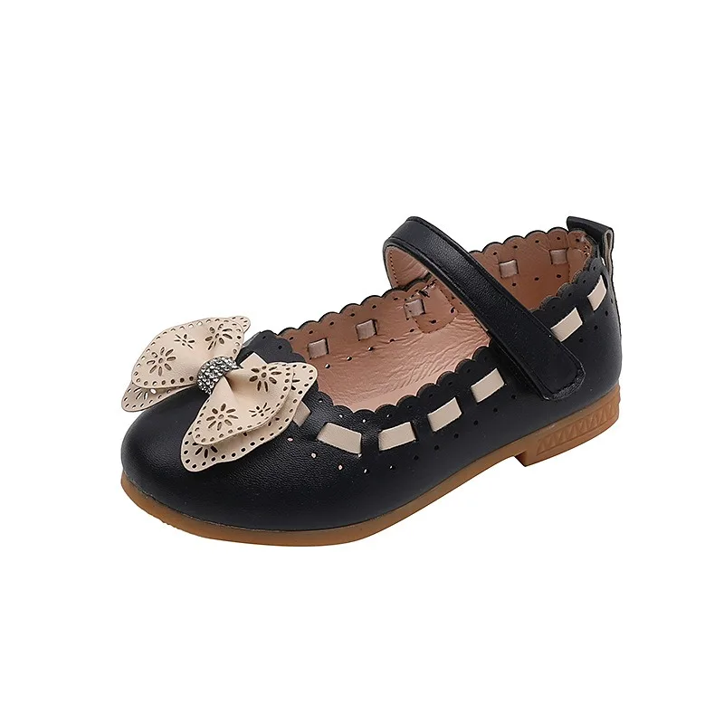 Summer Girl Shoes New Comfort Fashion Kid Sandals Soft Non Slip Exquisite Leather Shoe Elegant Temperament Retro Princess Shoes