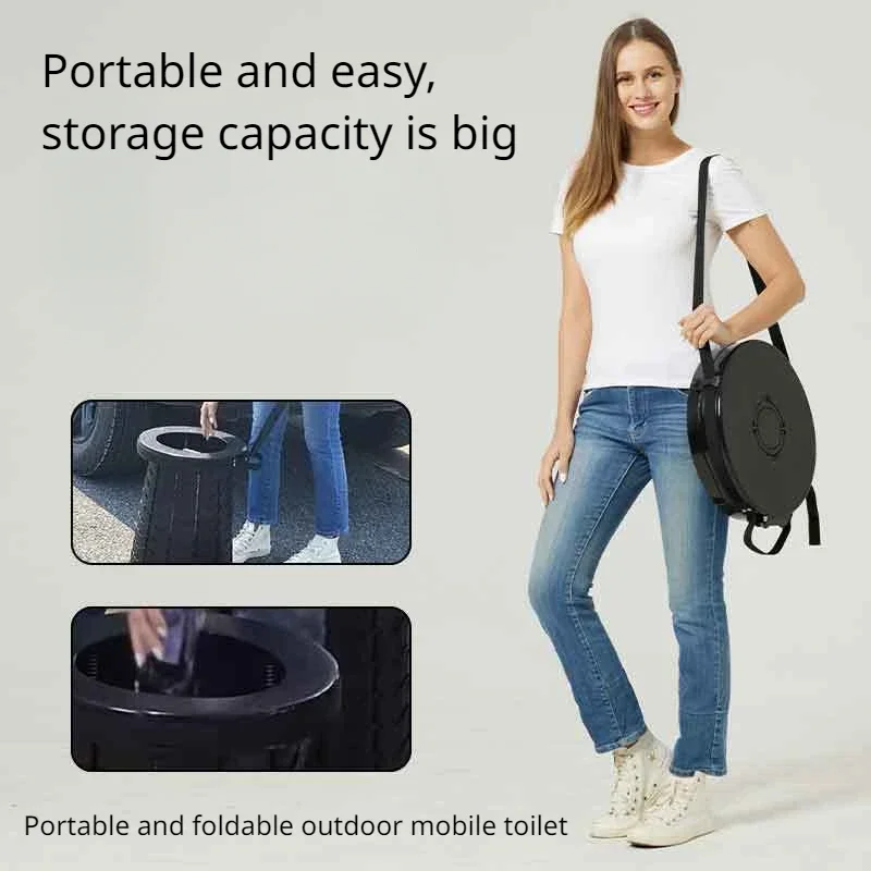 nordic 38cm Large diameter load-bearing folding stool Home storage Ottomans Outdoor camping folding toilet stool Fishing stools image 5