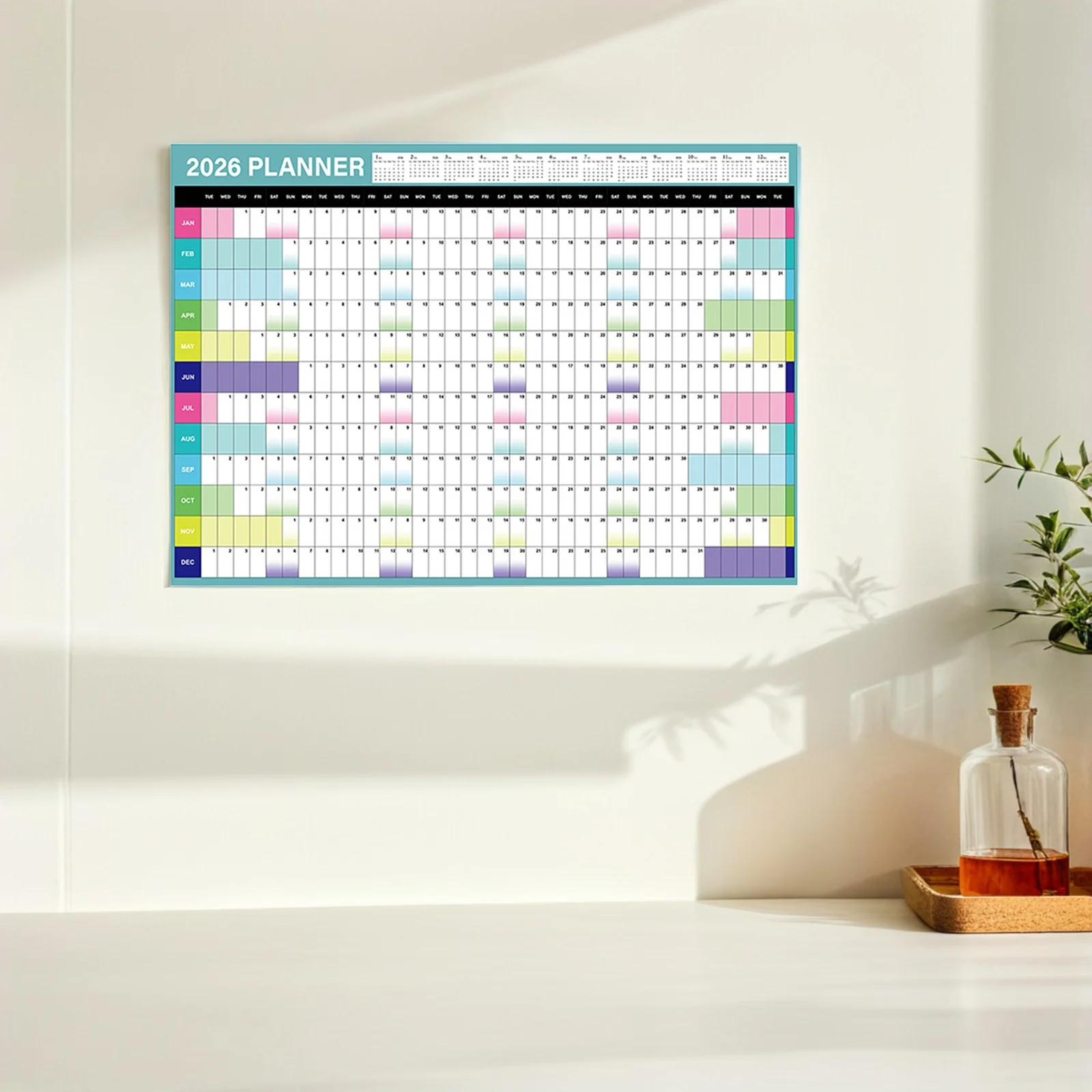 1 Large 2026 Wall Calendar Poster Oversized Monthly Planner Organizer Giant Yearly Hanging Paper Calendar For Home Office School