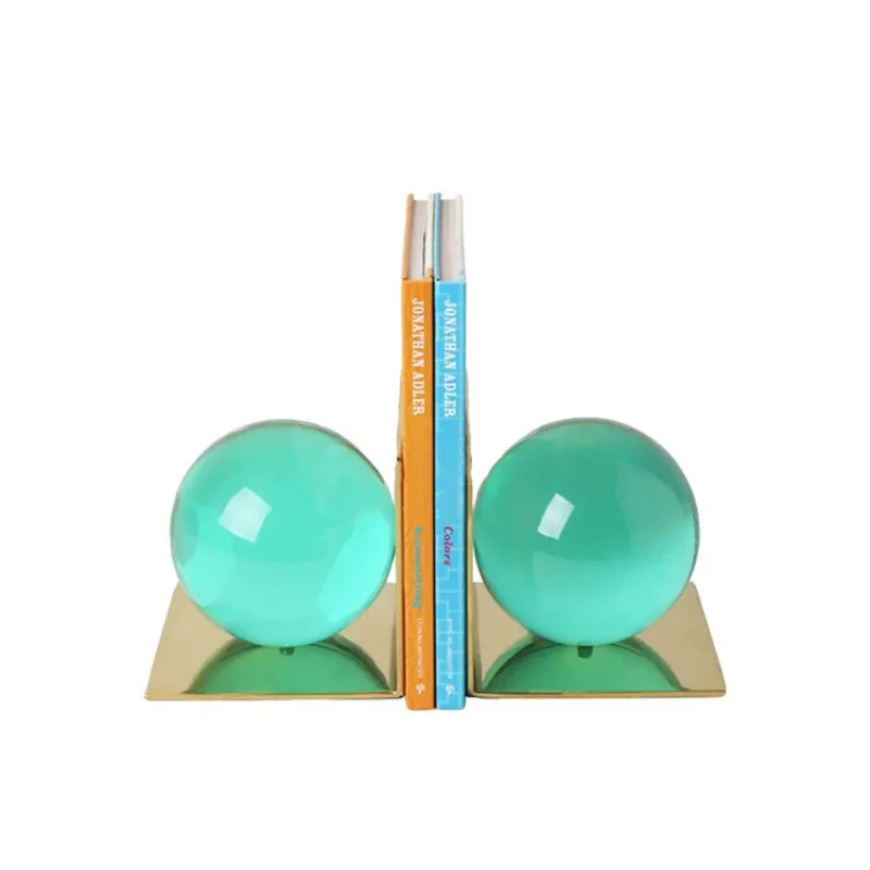 

Modern art creative crystal ball, stainless steel book file, book stand, storage home decoration