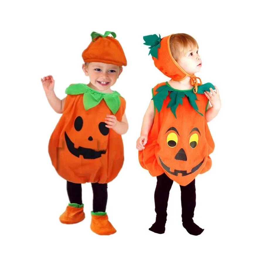 زي هالوين للأطفال على شكل يقطين، ملابس أداء، زي يقطين لطيف للأطفال سهل الارتداء، زي تنكري للأطفال