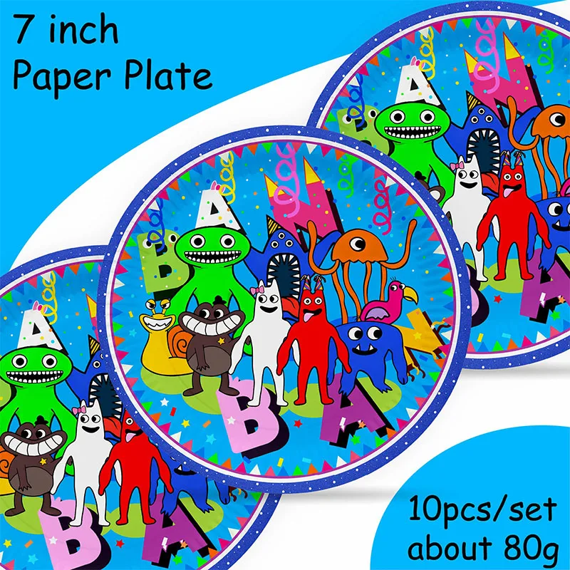 cartoon garten of banban theme cute party supplies decorations kids birthday disposable tableware tablecloth party theme favors