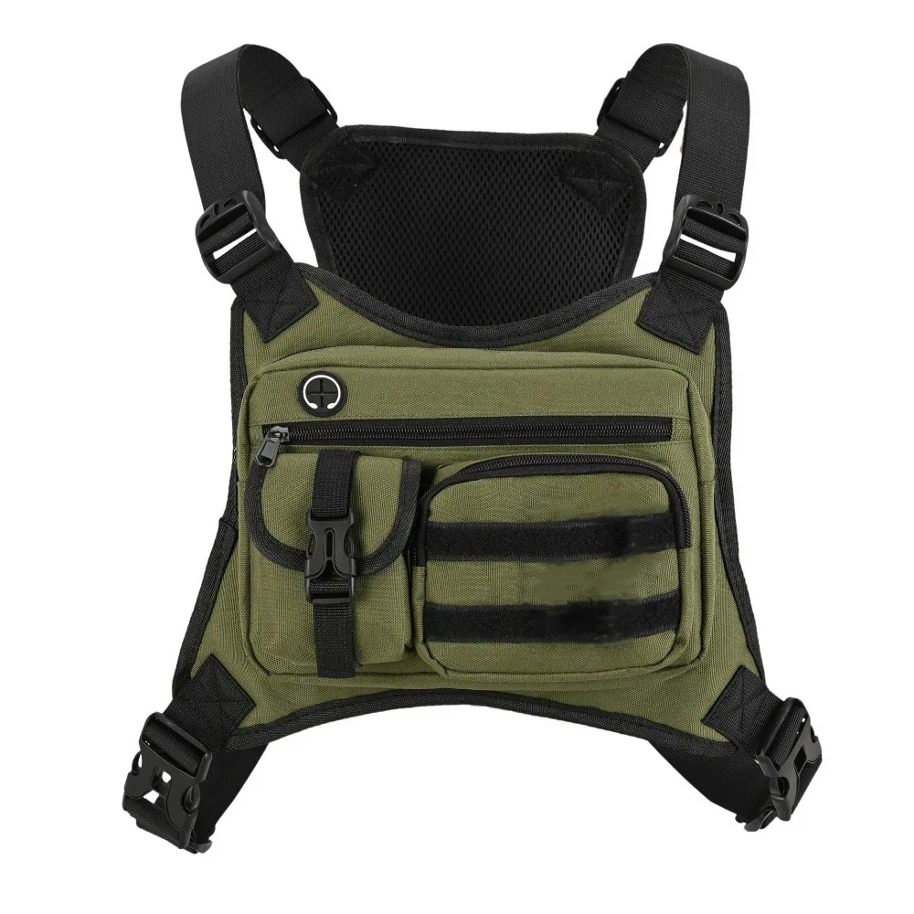 Adjustable Sports Vest Bag Water Resistant Multi-functional Outdoor Chest Bag Lightweight Oxford Cloth Running Vest Bag Men