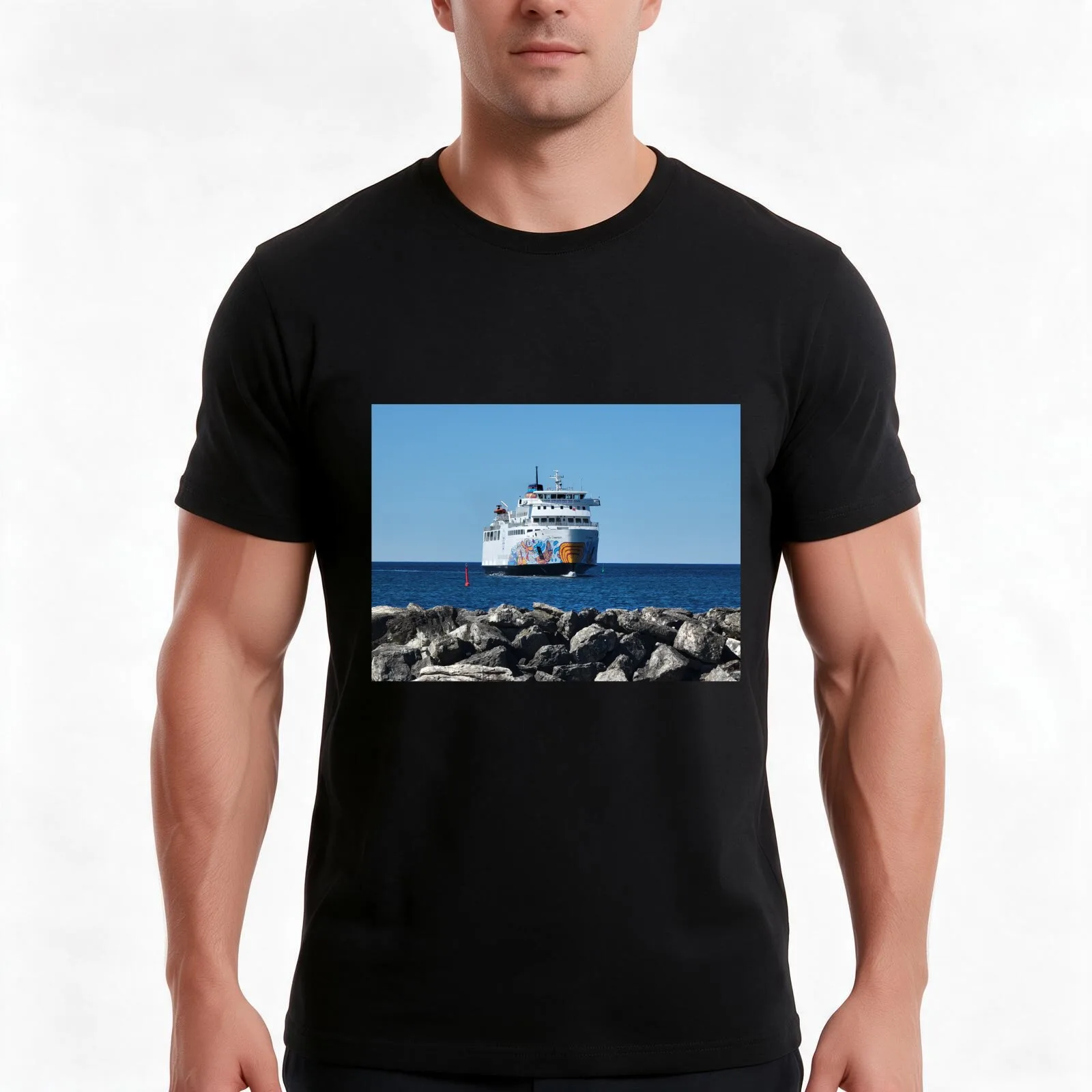 Chi-Cheemaun Ferry, Manitoulin Island T-Shirt, Summer Casual Cotton Tee, Oversized Streetwear Tops, Vintage Graphic Print
