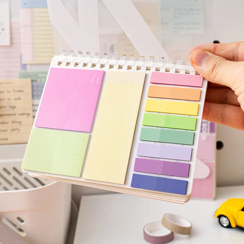 Kawaii Sticky Notes Set Expandable Removable Student Memo Pads Must-Have Study Planner Supplies Bulletin Journal Accessories
