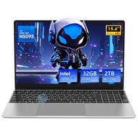 Ultra-thin Notebook 15.6 Inch 32GB Ram DDR4 2TB M.2 SSD Windows 11 WIFI Backlit Fingerprint Intel N5095 Office Gamer Laptop