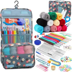 130 Piece Knitted Crochet Set for Household Sewing Tools DIY Craft Crochet Knitting Marking Needle Tool Weaving Accessories Kit