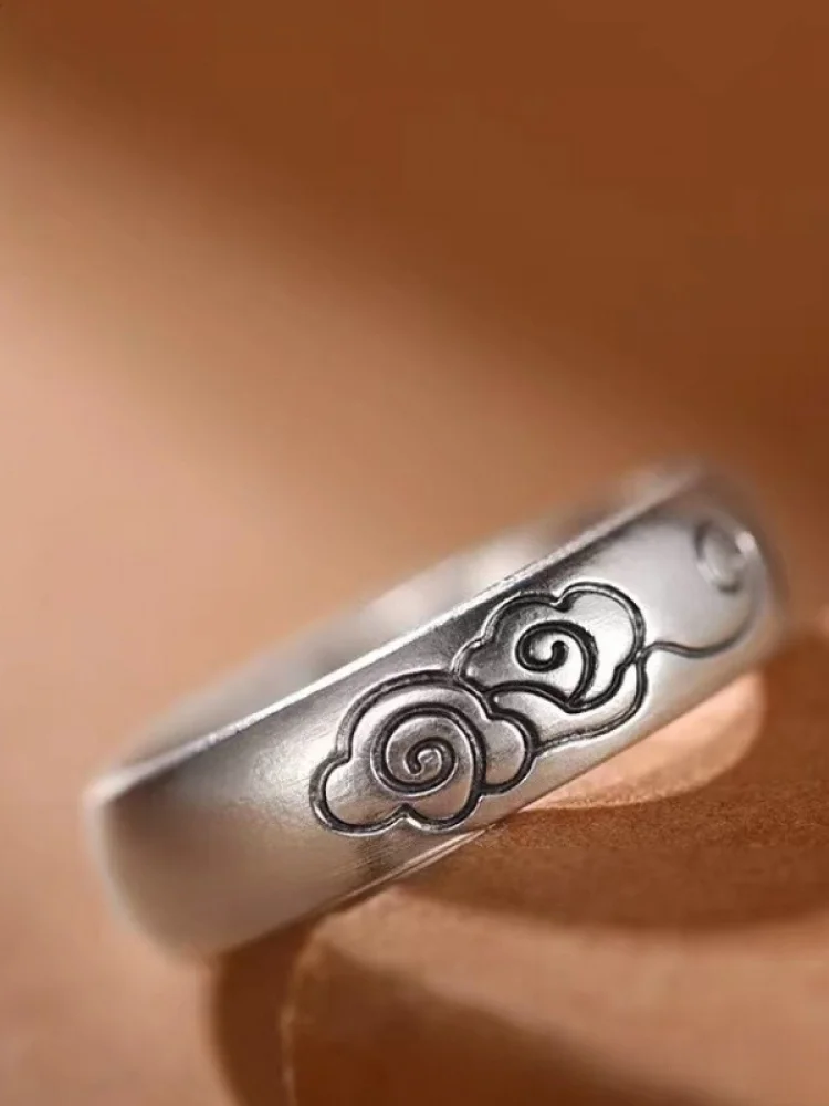 

Регулируемое кольцо из серебра S925 в винтажном стиле Cloud Court, унисекс, открытое, модное, для повседневной носки