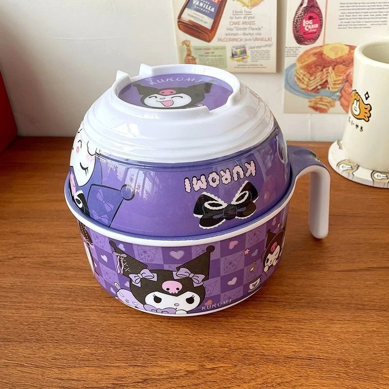 جديد مرحبا كيتي كورومي بلدي ميلودي عالية المظهر وعاء المعكرونة الفورية النوم مكتب متعددة الوظائف المحمولة وعاء الغداء مع غطاء