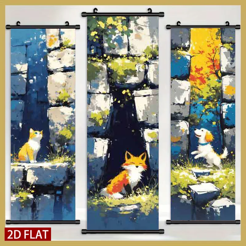 

Набор из 3-х 2D/плоских пластиковых картин с причудливыми животными в стиле масляной живописи, современный декор для гостиной, спальни, офиса, прихожей