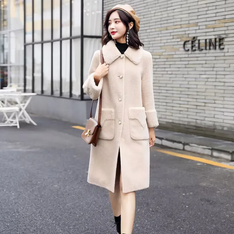 Winter Coat Women Thicken Faux Fur Coat For Fall/Winter 2022 Korean Loose Lamb-Like Pure Color Popular Coat Female  cardigan