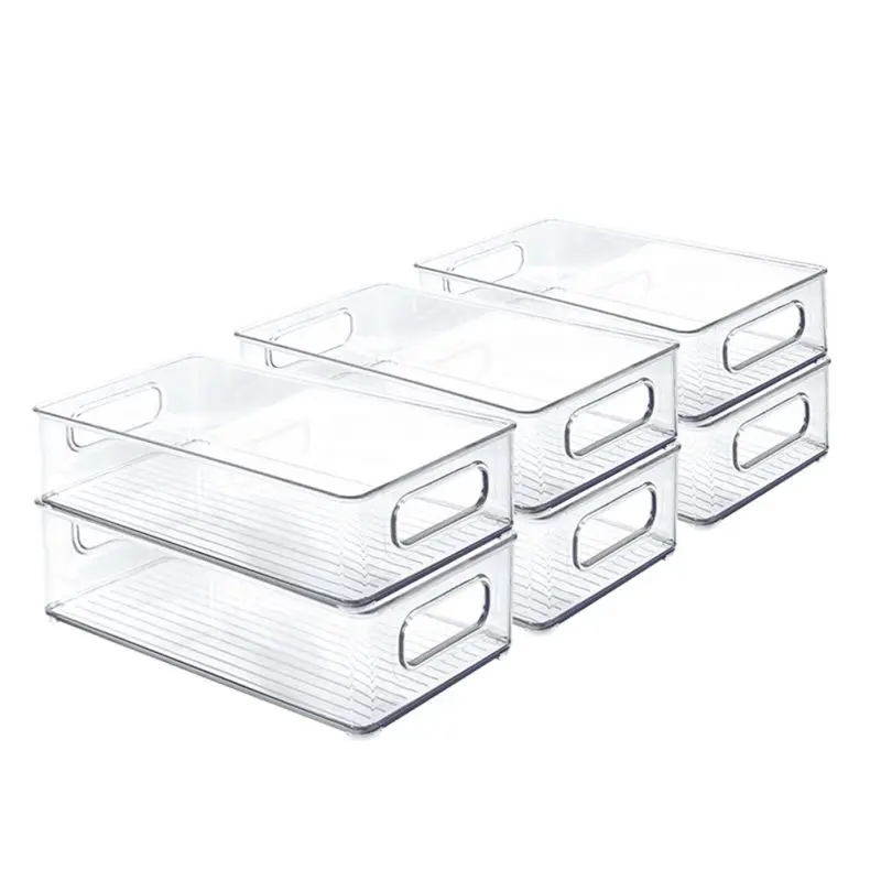 1PCS Kitchen Transparent Refrigerator Organizer Listening Drink Organizer Home Kitchen Stackable Storage Boxes