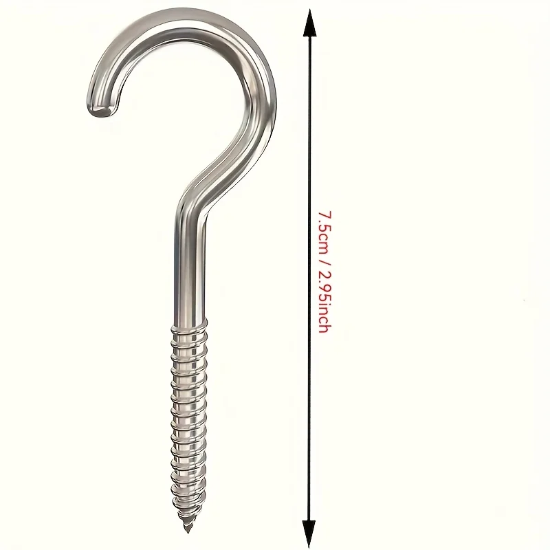 8pcs Ceiling Cup Hooks Metal Screw-in Hook Heavy Duty Ring Screws Self Tapping Hanging Eyebolt Hooks