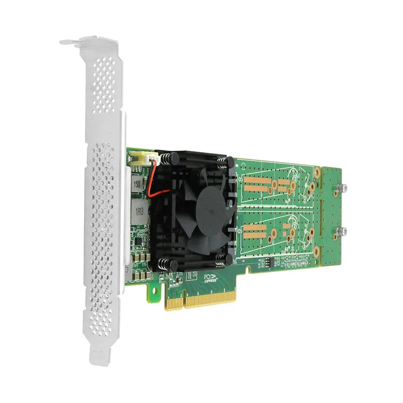 Cartão adaptador pcie 3.0x8 a 2 portas m.2 nvme ssd 22110mm, com adaptador discreto, lrnv9547lp-2i