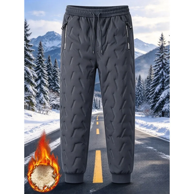 Pant Sets Golf Pants Men's Winter Trousers Man Waterproof Thermal Pants Woman Winter Fleece Lined Jogger Man Clothes Warm Wind